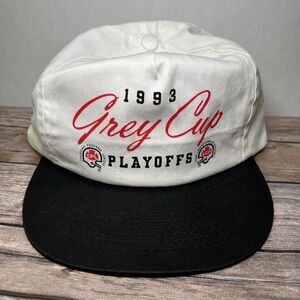 Vintage 1993 CFL Grey Cup Playoffs Snapback Hat Cap White Black Bill EUC